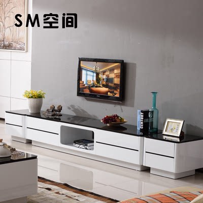 电视柜简约现代钢化玻璃茶几电视柜组合客厅小户型创意烤漆电视柜