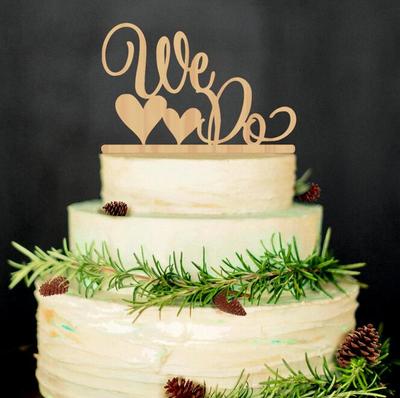 亚马逊爆款We Do 木制蛋糕插 精美蛋糕装饰 生日派对 木质蛋糕插