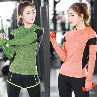 韩国代购健身服秋冬款女瑜珈服速干衣女跑步服装女上衣长袖外套