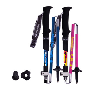雪丘岛碳纤维登山杖 外锁折叠拐杖棍 超轻超短户外徒步手杖
