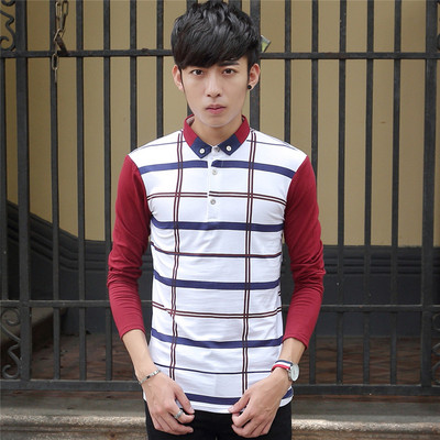 16秋季打底衫男士长袖T恤韩版修身上衣男装青少年体恤学生衣服潮