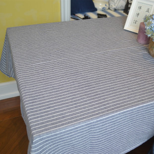 爱乐芙新品日式棉麻条纹布艺桌布电脑餐桌布台布素色良品盖巾包邮