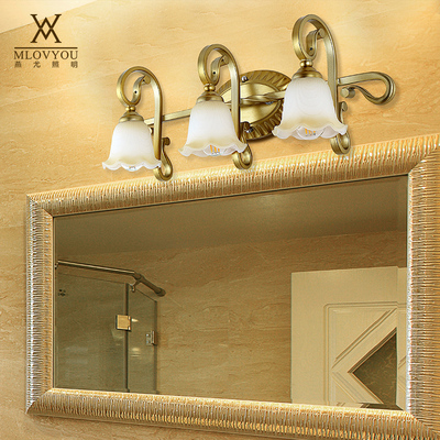 3头欧式镜前灯卫生间浴室厕所灯卫浴美式梳妆台镜灯led复古镜子灯
