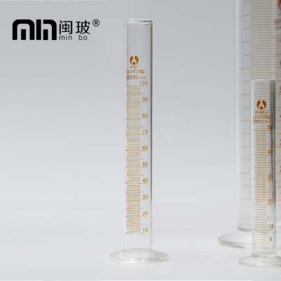 高硼硅博美量筒100ml耐高温加厚玻璃量杯耐热量桶刻度实验室杯子