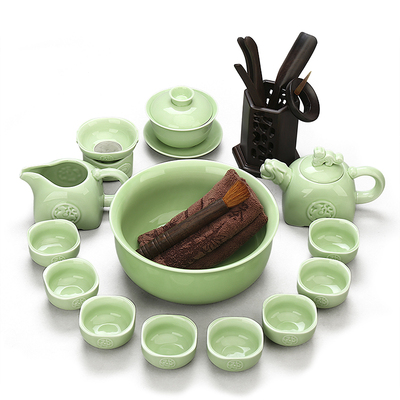 龙泉青瓷茶具特价陶瓷整套功夫茶具套装家用茶壶茶杯盖碗茶海茶道