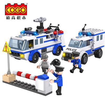 城市警察拼插积木兼容乐高组装儿童玩具军事拼装玩具早教益智男孩
