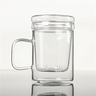 手工加厚耐热玻璃杯 透明过滤创意礼品泡茶杯 茶具 水杯 包邮