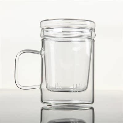 手工加厚耐热玻璃杯 透明过滤创意礼品泡茶杯 茶具 水杯 包邮