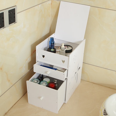 创意大号桌面化妆品收纳盒抽屉式首饰整理盒浴室卫生间置物架有盖