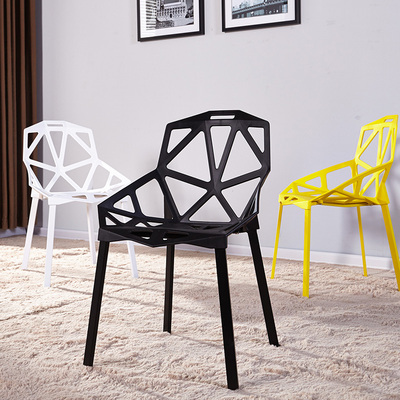 宜家  品牌时尚简约现代塑料椅 个性创意镂空餐椅休闲家具