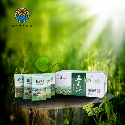 海南特产五里路绿茶铁盒装 白沙绿茶108g包邮 欧盟认证
