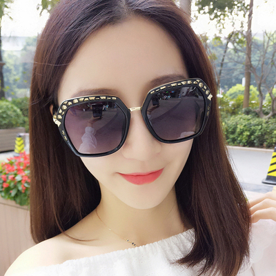 2017新款墨镜女潮韩版明星偏光太阳镜女圆脸个性带有度数近视眼镜