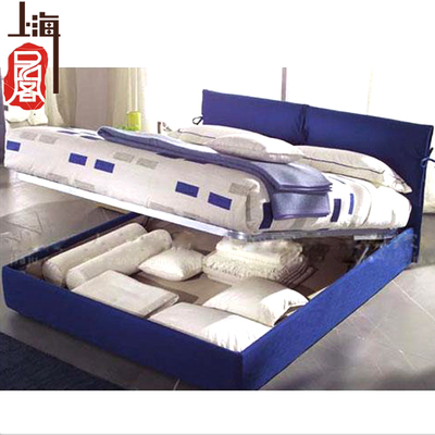 北欧宜家双人床1.8米现代简约布艺床软床1.5米带储物软包床小户型