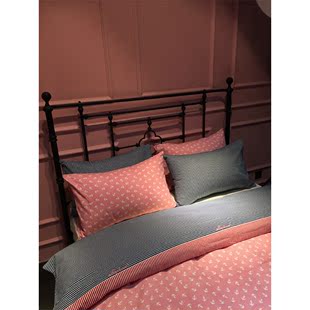 粉色全棉四件套拉绒温馨素雅床上用品1.5m床纯棉1.8m被套公主床单