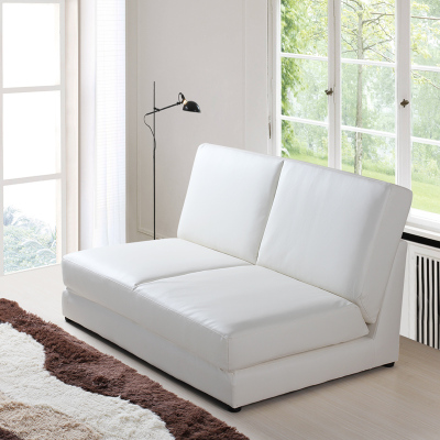 小户型 客厅日式简约现代多功能折叠沙发床单人双人皮艺沙发床