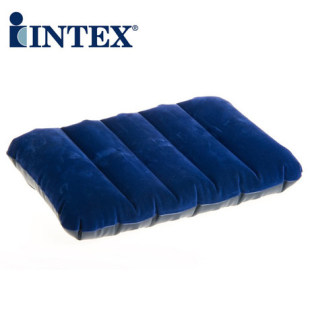 INTEX 正品户外充气枕头便携旅行原装深蓝色植绒充气枕头