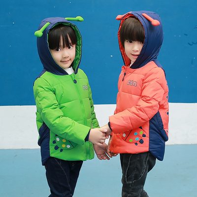 儿童羽绒服韩版2016冬装新款卡通甲壳虫男童女童宝宝保暖连帽外套