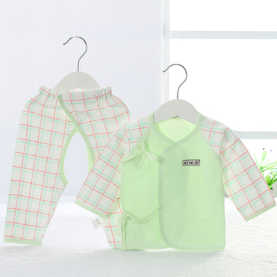 宝宝内衣套装纯棉两件套婴幼儿和尚服新生儿系带衣服长袖四季家居