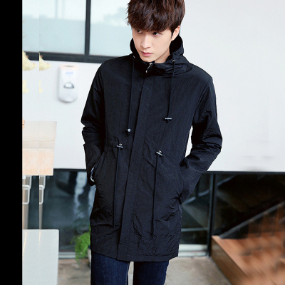 新款风衣男中长款薄款韩版学生修身披风男青年潮秋冬季天英伦外套