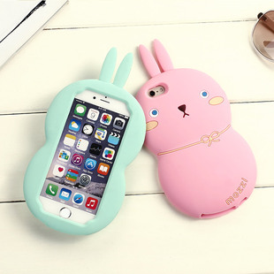日韩兔子iphone6/6s/plus手机壳苹果5se保护套防摔软硅胶卡通女款
