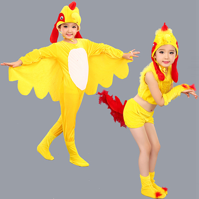 新款成人儿童舞台演出服装小鸡动物服饰大公鸡造型亲子话剧表演服