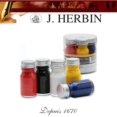 法国 J. HERBIN 墨水 蘸水笔墨水 书法系列 5支装 12003T