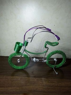 铝线手工艺品创意礼品手工DIY生日礼品学生创作参考彩色铝线单车