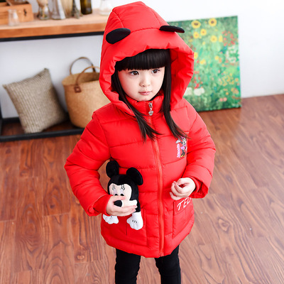 儿童冬装韩版棉袄加厚衣服3-4-5-6岁女童棉衣中长款加绒外套保暖
