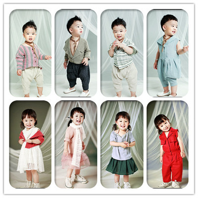 韩式儿童新款摄影服装影楼男女孩拍照复古文艺照相写真衣服饰3岁