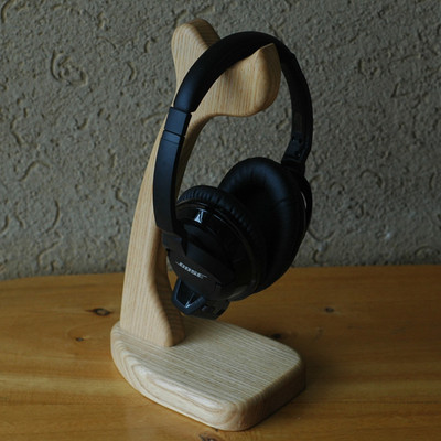 原创手工水曲柳实木制作精品实木耳机架耳机展示架耳机挂架