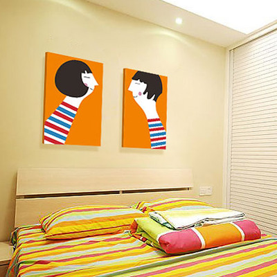客厅人物挂画有框画新房卧室床头装饰画单幅墙画壁画现代简约情侣