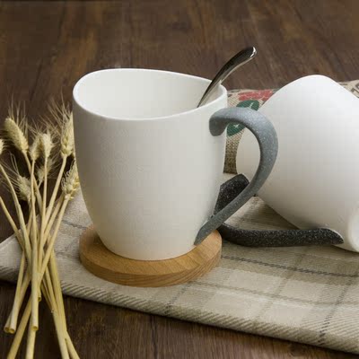 日式雪花釉白色陶瓷马克杯子咖啡杯茶杯素雅简约水杯情侣兄弟对杯