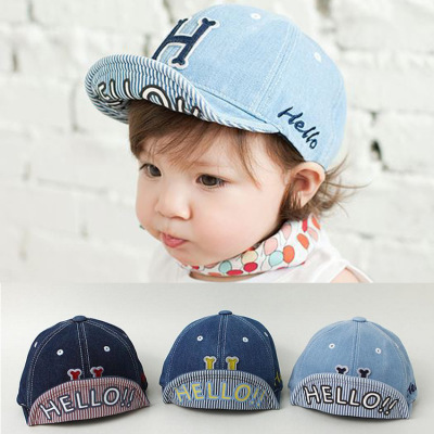 儿童帽子秋栋新款鸭舌帽嘻哈帽韩版个性牛仔棒球帽宝宝帽时尚韩版