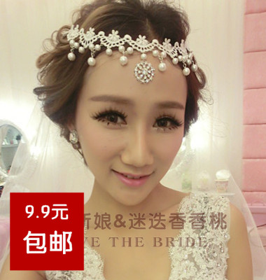 最爱新娘韩式珍珠水钻蕾丝项链新娘额饰婚纱礼服配饰造型饰品
