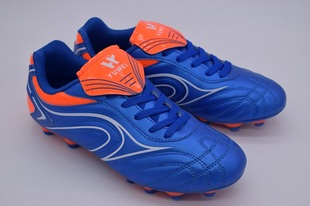 蓝色超纤革帮面TPU大底专业运动足球鞋