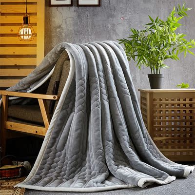 高端绒毯休闲复合毯单人1.5双人1.8秋冬加厚午睡毯盖毯2.0m米毛毯