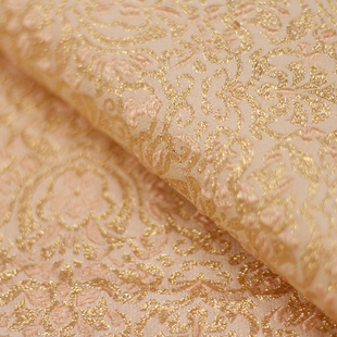 金银丝青花瓷梭织提花中国风外套连衣裙枕套被套蕾丝服装面料布料