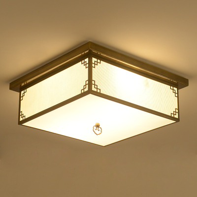新中式吸顶灯卧室灯方形LED中式灯创意复古客厅书房餐厅灯具灯饰