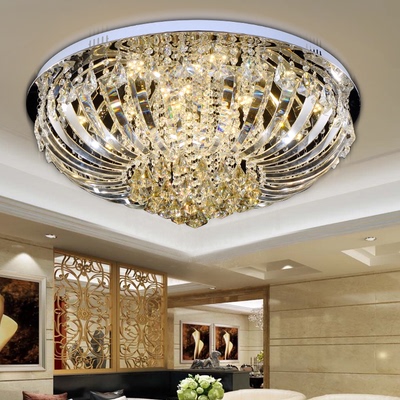 圆形LED吸顶水晶灯现代时尚客厅卧室灯大厅书房餐厅饭厅灯饰灯具