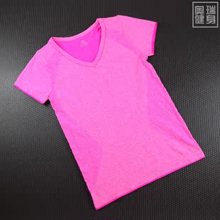 春夏女运动短袖健身跑步瑜伽T恤宽松吸汗透气弹力速干半袖