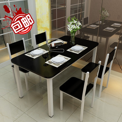 特价包邮快餐桌椅组合简约现代简易长方形小吃饭店家用餐厅饭铁艺