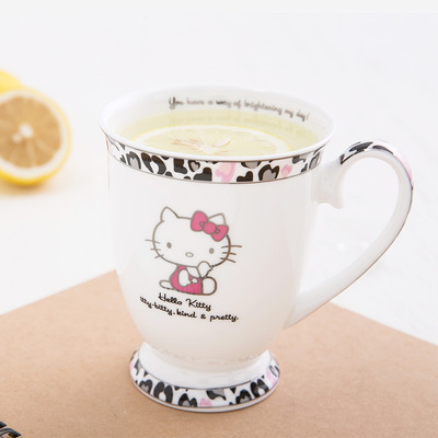 Hello Kitty 创意陶瓷杯子 咖啡奶茶杯马克水杯 玻璃保温水杯包邮