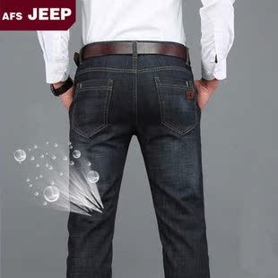 AFS/JEEP牛仔裤男夏季超薄款 战地吉普男士直筒休闲中年宽松长裤