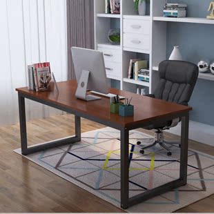 台式电脑桌双人会议学生写字简约办公桌宜家简易书桌家用钢木桌子