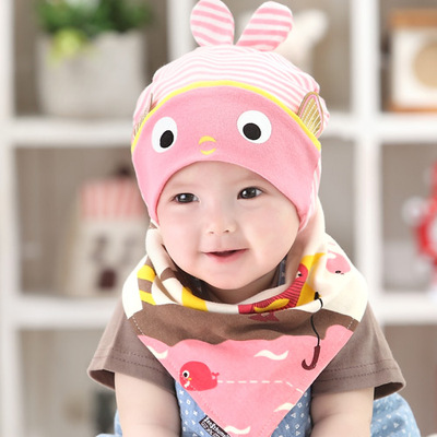 宝宝帽子春秋冬夏季婴儿童帽子6-12个月1-2岁男女韩版套头帽纯棉