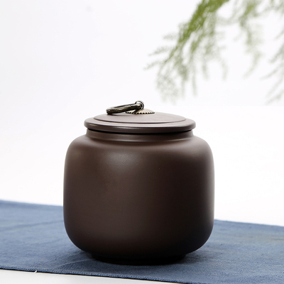 原矿紫砂茶叶罐中号大小号普洱醒茶罐陶瓷罐密封罐艺术展示存储罐