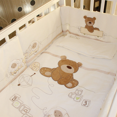 清仓特价婴儿床品套件纯棉宝宝床上用品婴儿床围九件套可拆洗