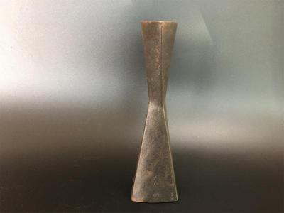 日本进口二手摆件收藏南部铁器 家装摆件台面铁花瓶带字