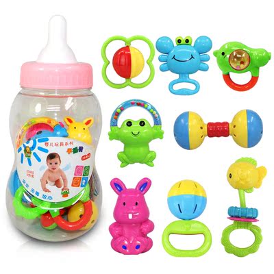 婴儿玩具0-1岁牙胶手摇铃套装3-6-12个月新生儿婴幼儿摇铃玩具