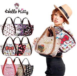 日本Hello Kitty帆布包辣妈潮包时尚休闲单肩购物袋旅行包